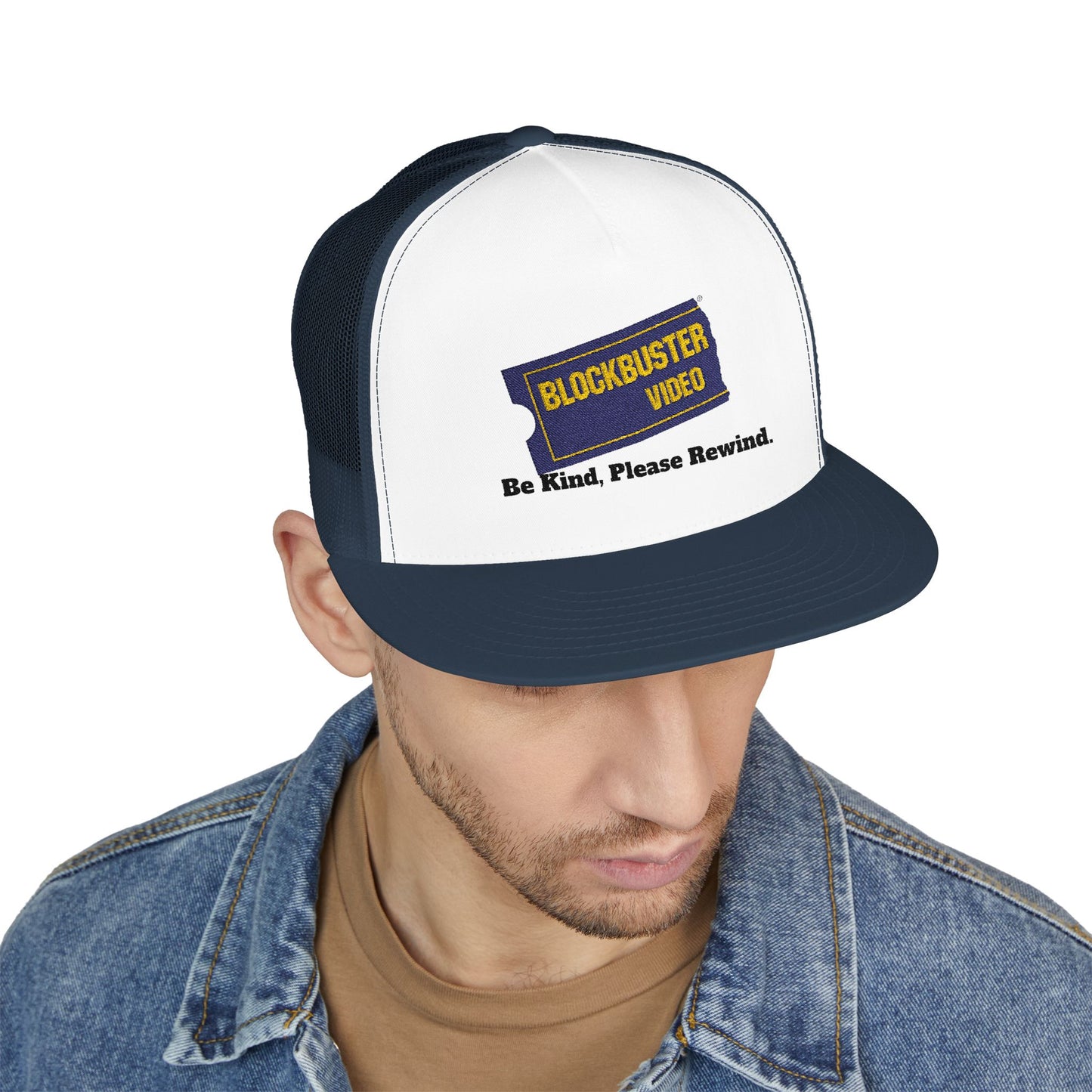 blockbuster video Retro Trucker Cap - Be Kind, Please Rewind - Vintage Style Hat for Movie Lovers, Perfect Gift for Birthdays, Anniversaries, and Celebrations