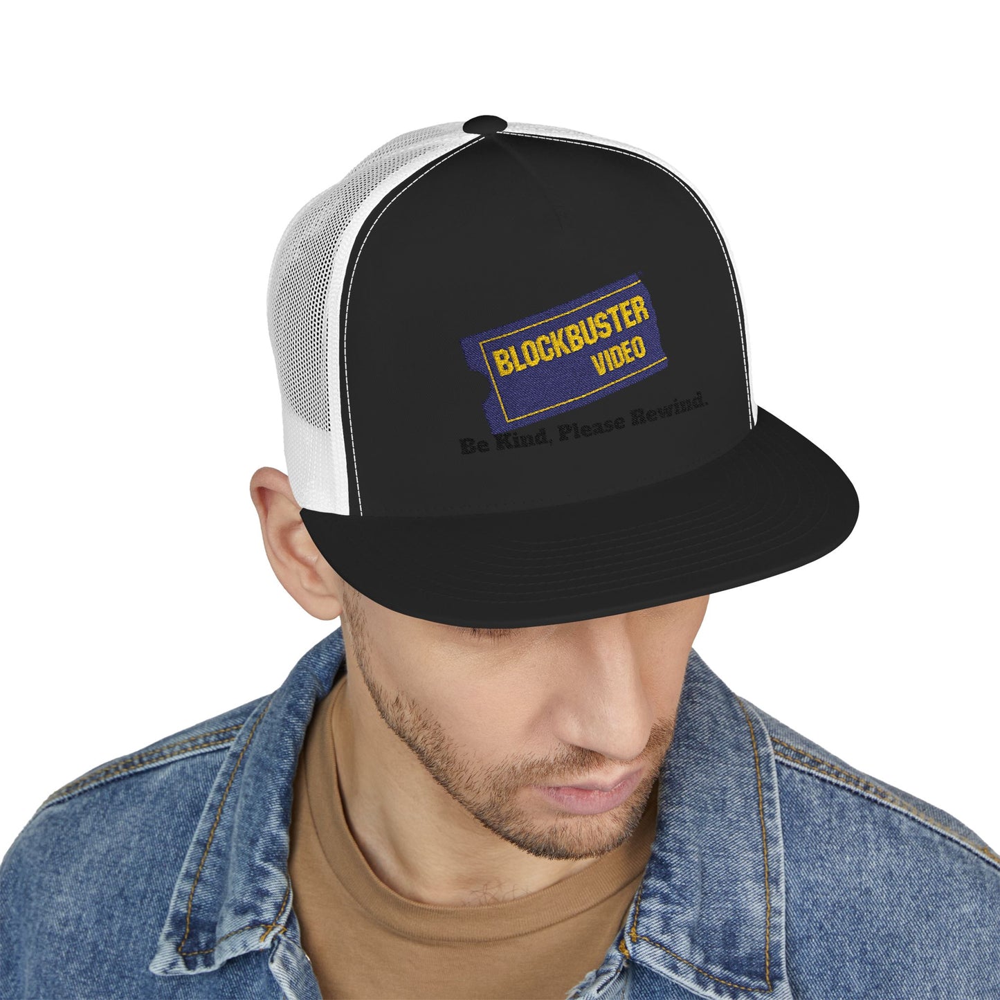 blockbuster video Retro Trucker Cap - Be Kind, Please Rewind - Vintage Style Hat for Movie Lovers, Perfect Gift for Birthdays, Anniversaries, and Celebrations