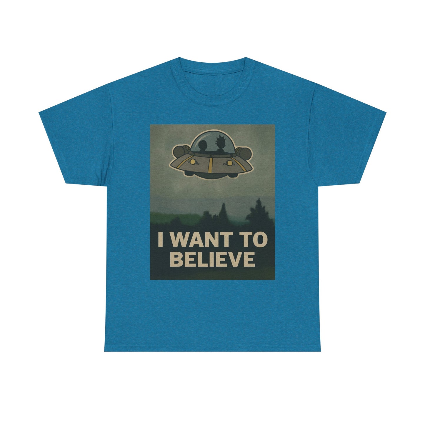 Rick and Morty “I Want to Believe” T-Shirt – X-Files Parody, Y2K Aliencore Graphic Tee