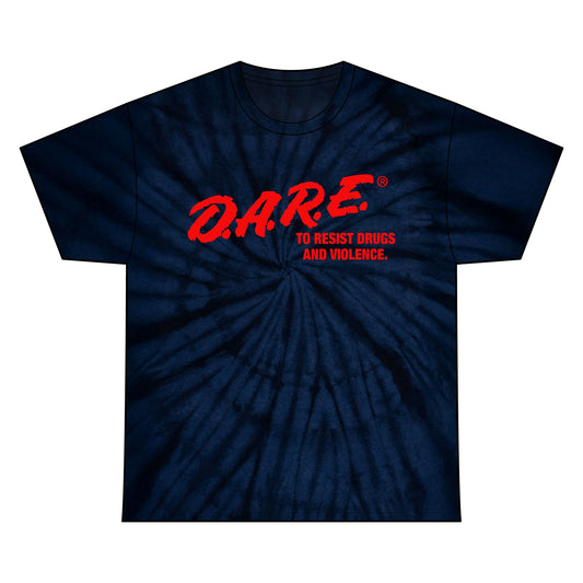 Spiral Tie-Dye Tee – D.A.R.E. Parody Shirt for Festival Wear