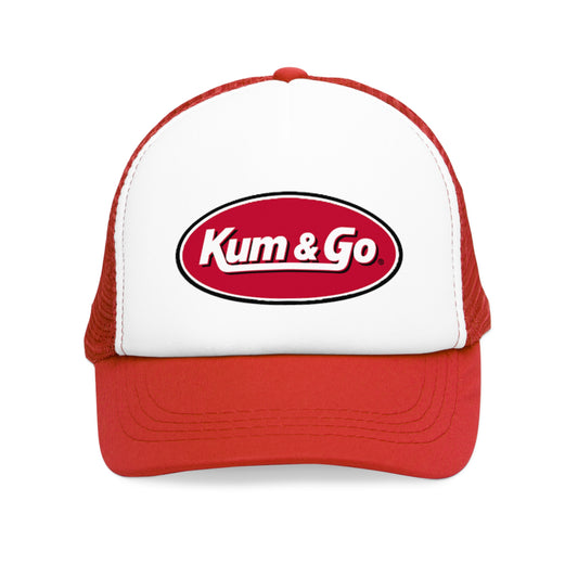 Vintage Gas Station Trucker Hat - Retro Red Mesh Snapback