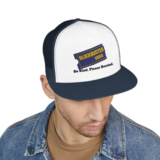blockbuster video Retro Trucker Cap - Be Kind, Please Rewind - Vintage Style Hat for Movie Lovers, Perfect Gift for Birthdays, Anniversaries, and Celebrations
