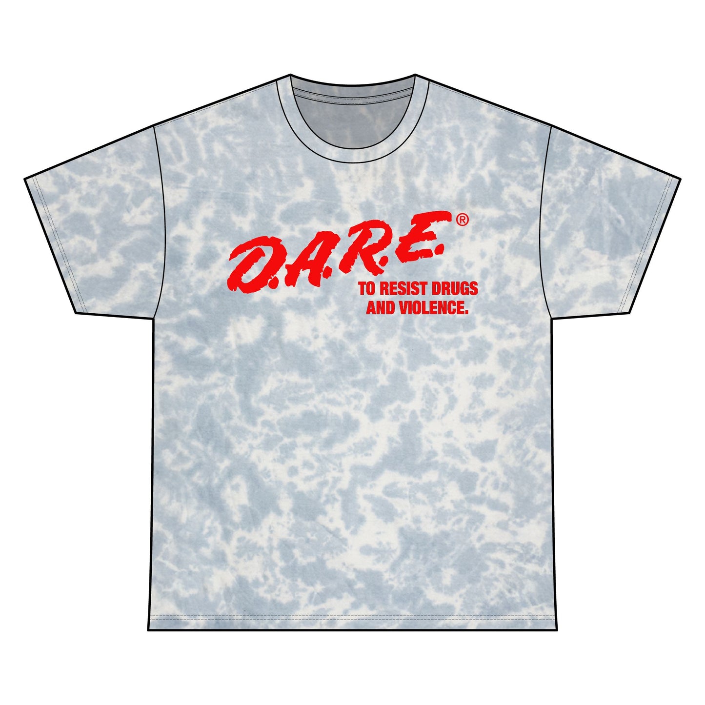 Spiral Tie-Dye Tee – D.A.R.E. Parody Shirt for Festival Wear