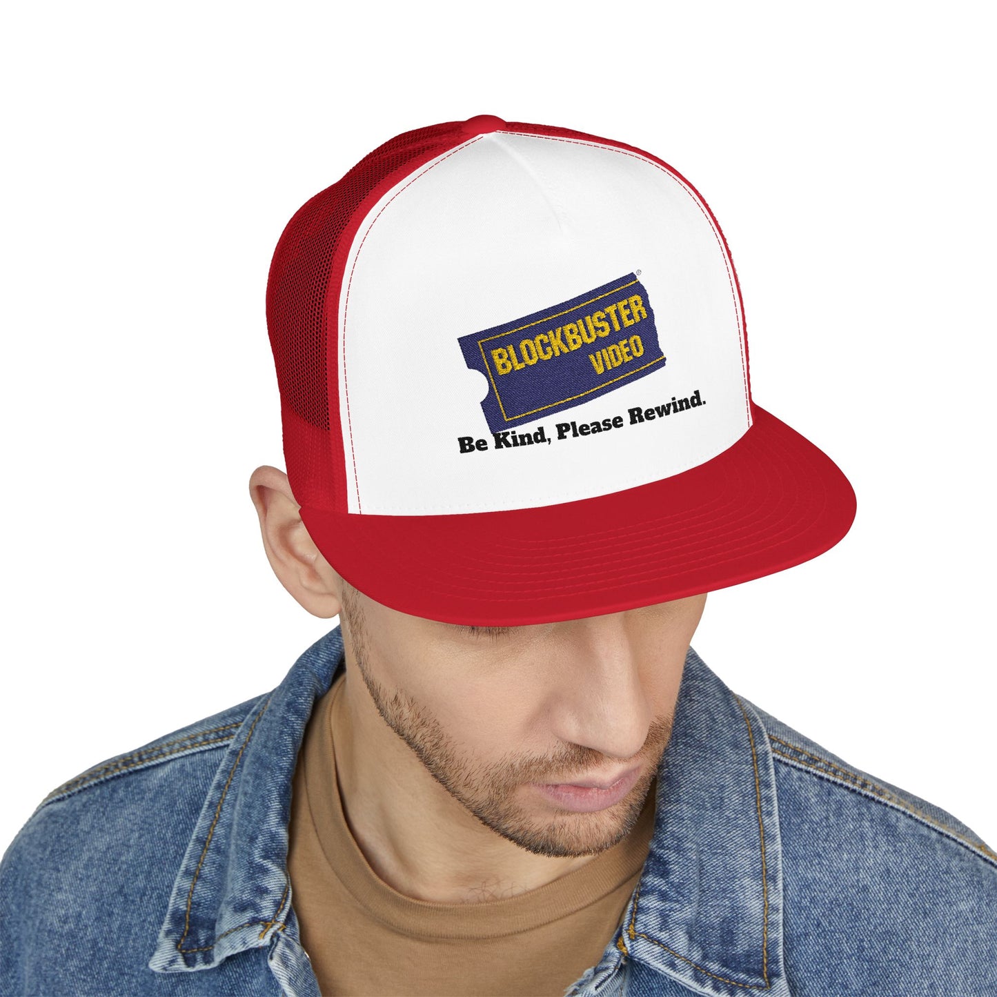 blockbuster video Retro Trucker Cap - Be Kind, Please Rewind - Vintage Style Hat for Movie Lovers, Perfect Gift for Birthdays, Anniversaries, and Celebrations