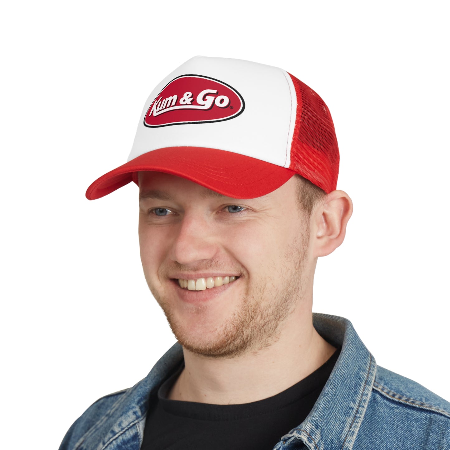 Vintage Gas Station Trucker Hat - Retro Red Mesh Snapback