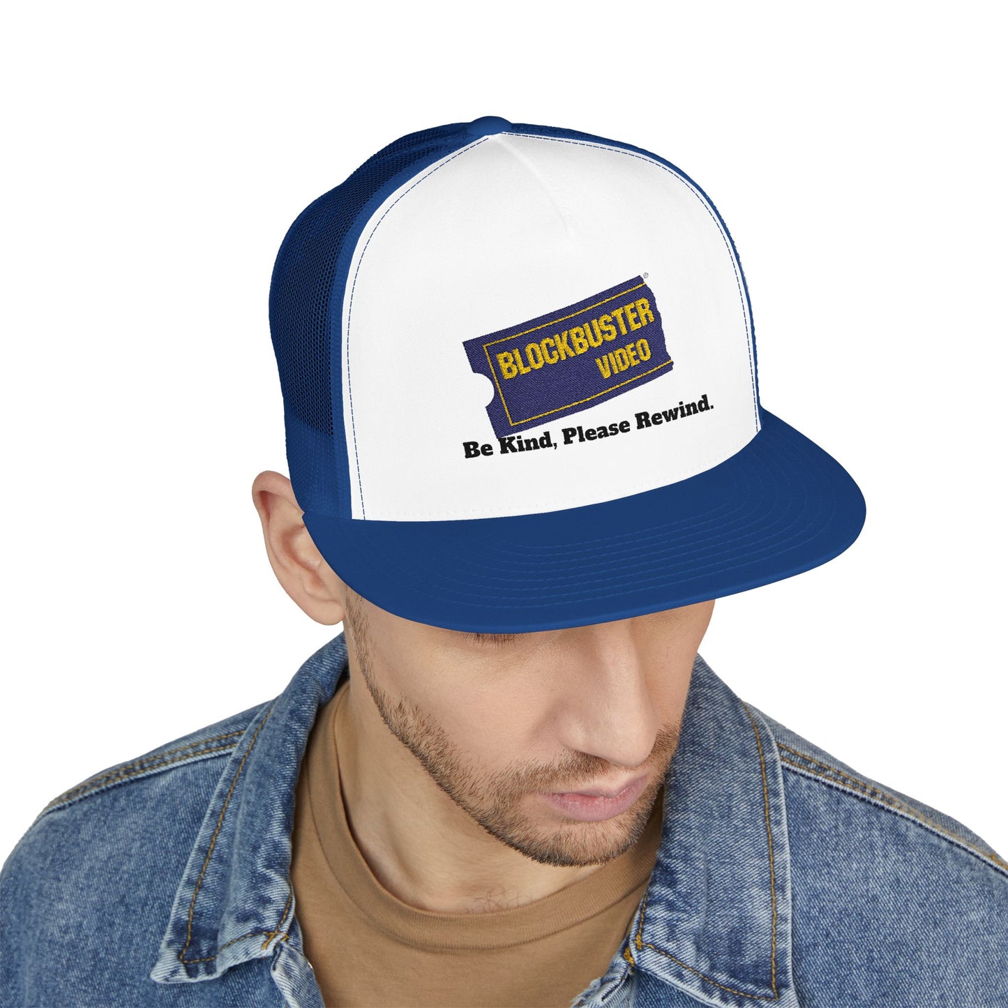 blockbuster video Retro Trucker Cap - Be Kind, Please Rewind - Vintage Style Hat for Movie Lovers, Perfect Gift for Birthdays, Anniversaries, and Celebrations