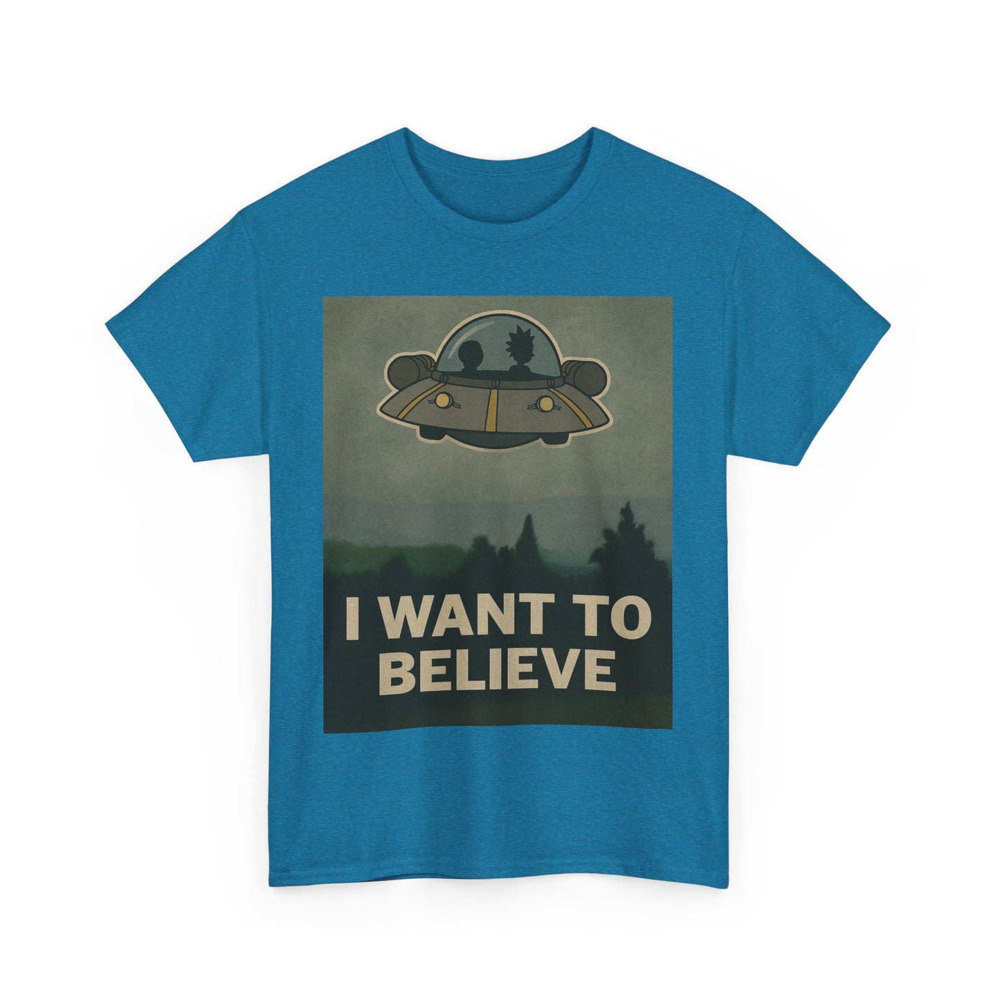 Rick and Morty “I Want to Believe” T-Shirt – X-Files Parody, Y2K Aliencore Graphic Tee