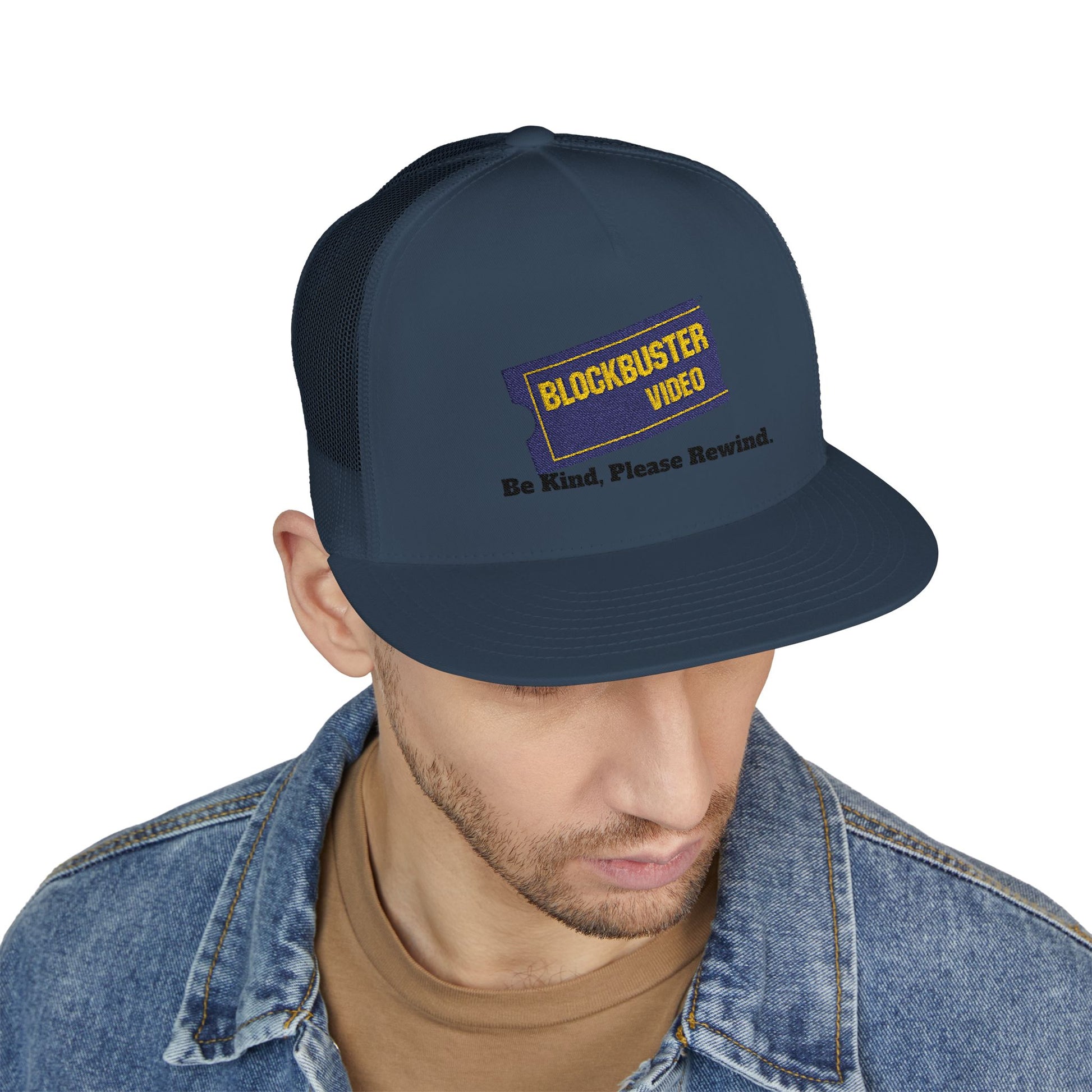 blockbuster video Retro Trucker Cap - Be Kind, Please Rewind - Vintage Style Hat for Movie Lovers, Perfect Gift for Birthdays, Anniversaries, and Celebrations