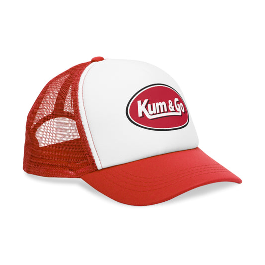 Vintage Gas Station Trucker Hat - Retro Red Mesh Snapback