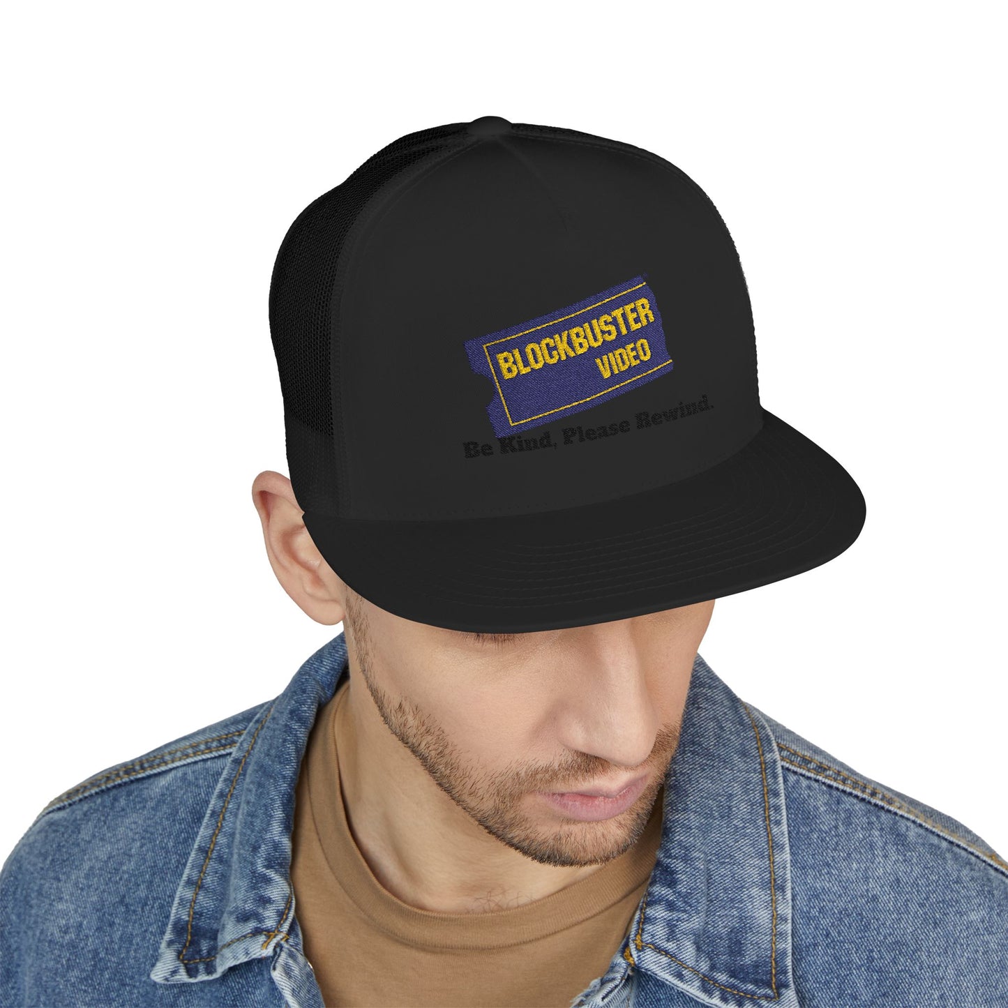 blockbuster video Retro Trucker Cap - Be Kind, Please Rewind - Vintage Style Hat for Movie Lovers, Perfect Gift for Birthdays, Anniversaries, and Celebrations