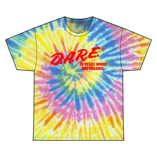 Spiral Tie-Dye Tee – D.A.R.E. Parody Shirt for Festival Wear