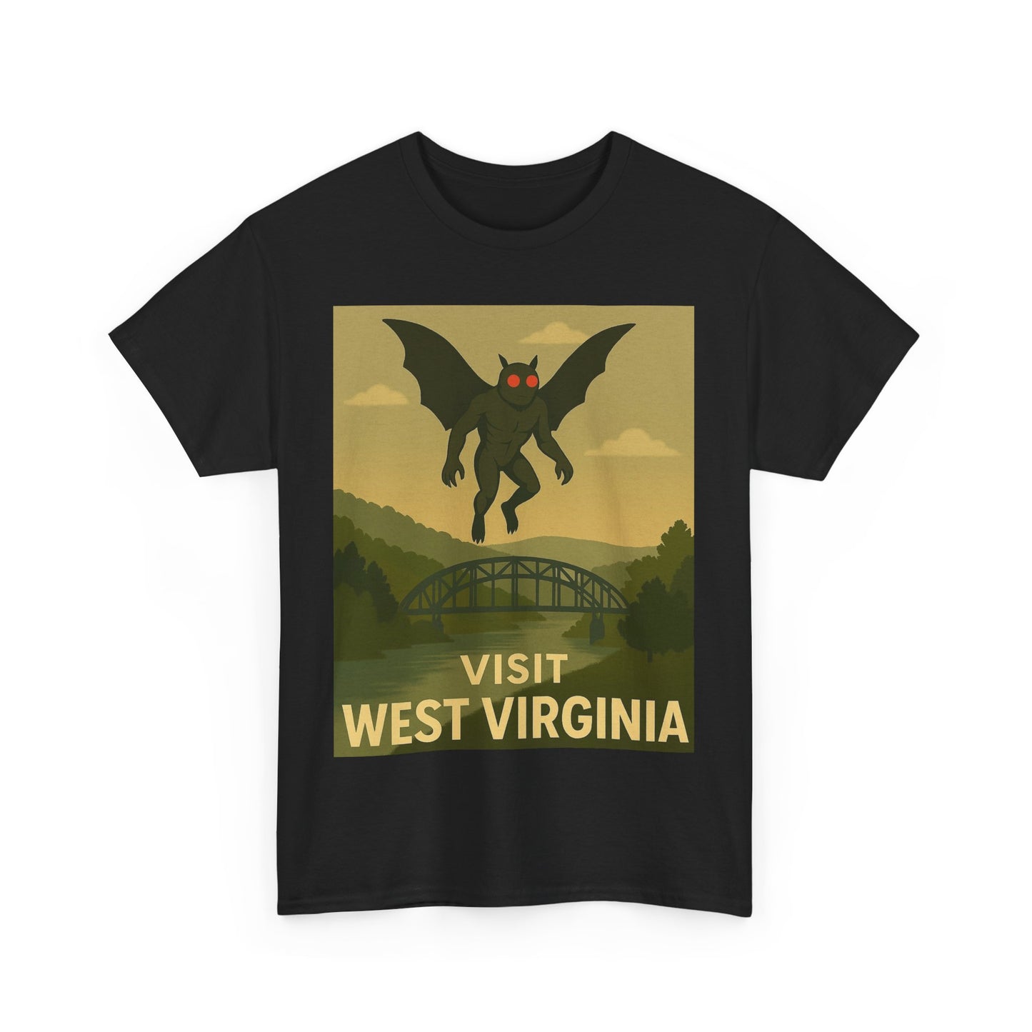 Retro West Virginia Tee - Vintage Style Mothman Shirt